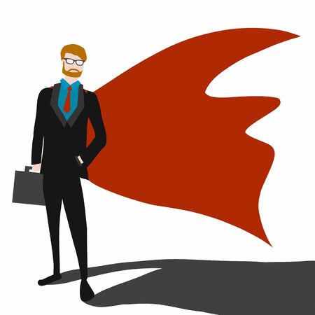Business man superhero cartoon vector illustrationのイラスト素材