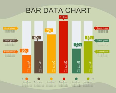 Bar data chart infographic, business graph vector illustrationのイラスト素材