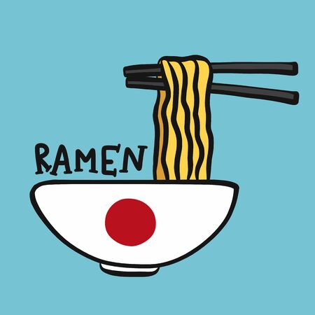 Ramen cartoon vector illustrationのイラスト素材