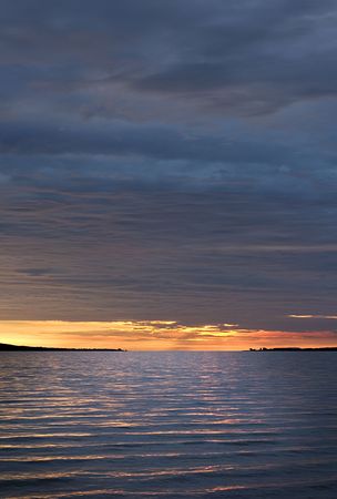 Sunset with wavesの写真素材