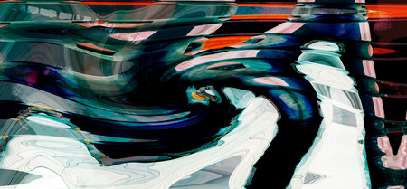 abstract colorful background with some smooth lines in it and some grunge effectsの写真素材