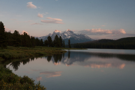 Maligne lake in Jasper national park, Alberta, Canadaの写真素材