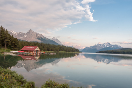 Maligne lake in Jasper national park, Alberta, Canadaのeditorial素材