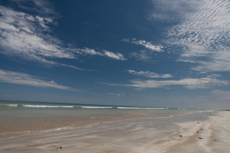 Lonely beach close to Adelaide, big round rocks in the waterの写真素材