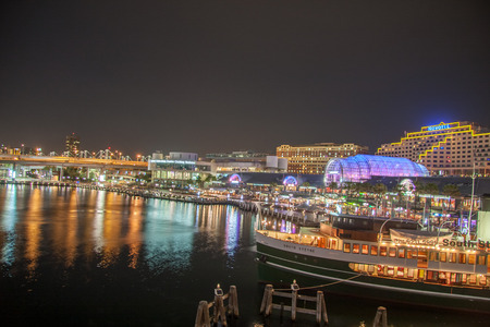 Sydney, Darling harbour shoot by nightのeditorial素材