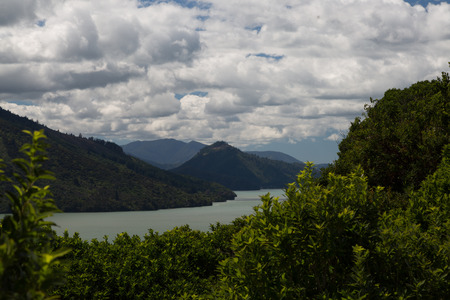 Marlborough Sound shoot from the Islander Ferryの写真素材
