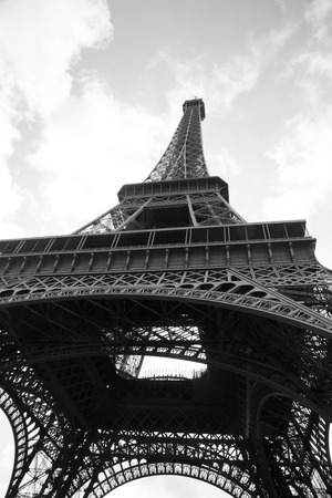 Eiffel Tower in black and whiteの写真素材