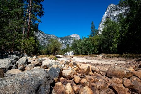 Famous El Capitan Mountain in Yosemite National Park in California, USAの写真素材