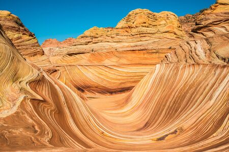 Arizona Wave - Famous Geology rock formation in Pariah Canyon closed due Coronovirus Covid-19 Pandemic, Usa border of Utah and Arizonaの写真素材