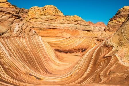 Arizona Wave - Famous Geology rock formation in Pariah Canyon closed due Coronovirus Covid-19 Pandemic, Usa border of Utah and Arizonaの写真素材