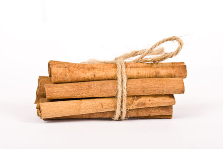 cinnamon spicy sticks close-up isolatedの写真素材