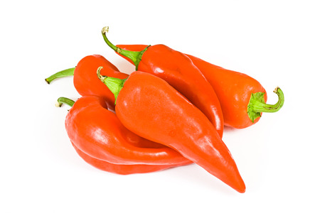 red hot jalapeno pepper over whiteの写真素材