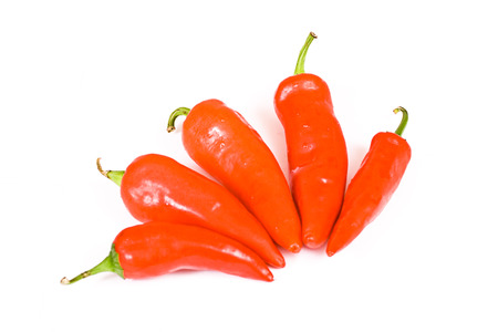 red hot jalapeno pepper over whiteの写真素材