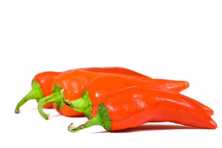 red hot jalapeno pepper over whiteの写真素材