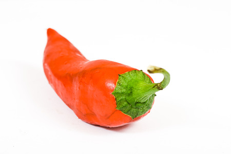 red hot jalapeno pepper over whiteの写真素材