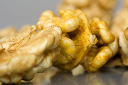 Walnuts close up isolatedの写真素材