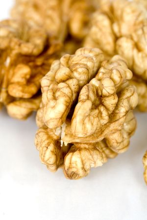 Walnuts close up isolatedの写真素材