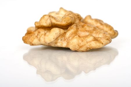 Walnuts close up isolatedの写真素材