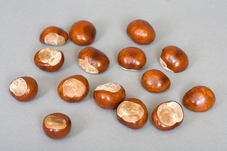 Chestnuts close up isolatedの写真素材