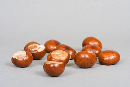 Chestnuts close up isolated