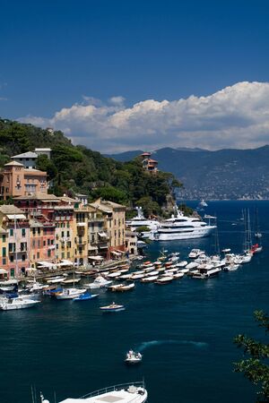 View of the bay, port - Portofino, Italyの写真素材