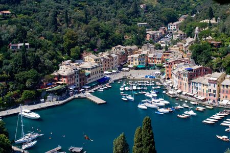 View of the bay, port - Portofino, Italyの写真素材
