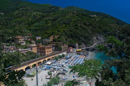 Panorama of Monterosso Al Mare, Liguria, Italyの写真素材