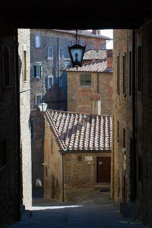 Streets of Cortona - Tuscany, Italyの写真素材