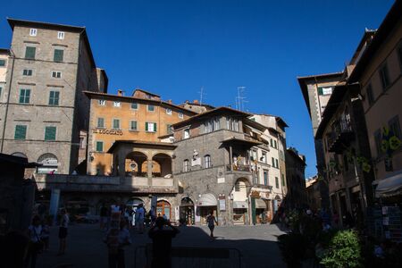 Streets and market of Cortona - Tuscany, Italyの写真素材