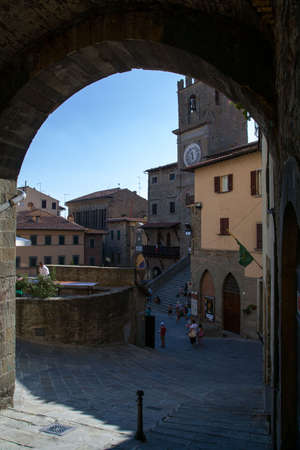 Streets and market of Cortona - Tuscany, Italyのeditorial素材
