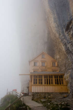 Gasthaus Aescher Wldkirchli - Ebenalp, Switzerlandのeditorial素材