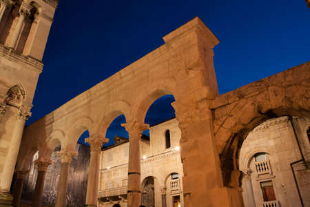 Diocletian's Palace at night - Split, Croatiaのeditorial素材