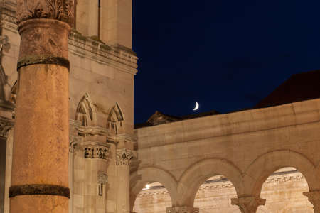 Diocletian's Palace at night - Split, Croatiaのeditorial素材