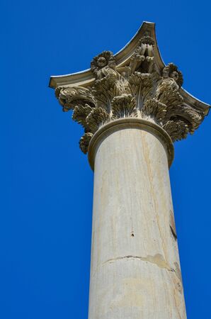 A single Capitol Column against blue sky at the National Arboretum in Washington DCの写真素材