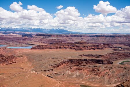 Dead Horse Point State Park aerial overlook in Utahの写真素材