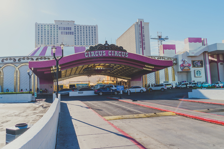 Las Vegas, Nevada - July 10, 2018: The Circus Circus hotel and casino on the Las Vegas Strip, a budget and family-friendly hotel and resort in Las Vegasのeditorial素材