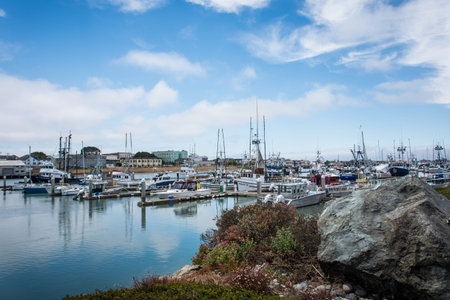 JULY 5 2018 - EUREKA CALIFORNIA: Boat harbor along the California coastline near the Pacific Ocean
