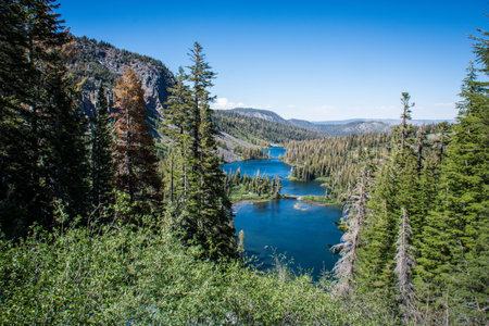 Twin Lakes overlook in Mammoth Lakes, Californiaの写真素材