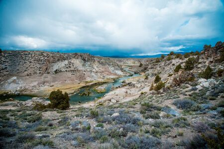 Hot Creek Geological Area near Mammoth Lakes California, in the Eastern Sierra Nevada Mountainsの写真素材