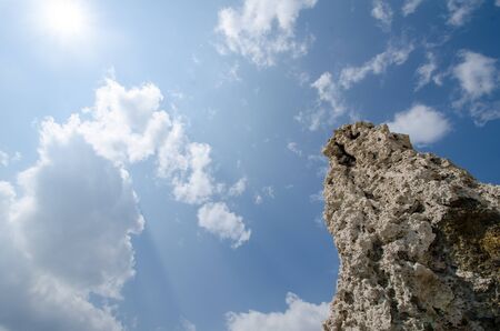 Tufa tower formations at Mono Lake in California's eastern Sierra, located off of US-395の写真素材