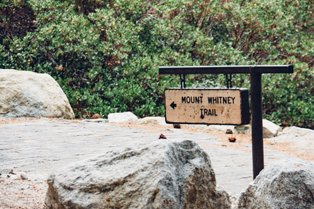 Mt. Whitney Trailhead in the Sierra Nevada mountains, the highest point in the contiguous United States of Americaのeditorial素材