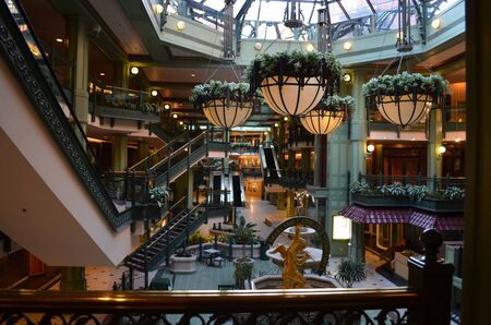 Georgetown, Washington DC - Feb 17, 2012: Interior view of the old Shoppes at Georgetown Park, prior to the shopping center mall remodeling. The interior of the mall has since been demolishedのeditorial素材