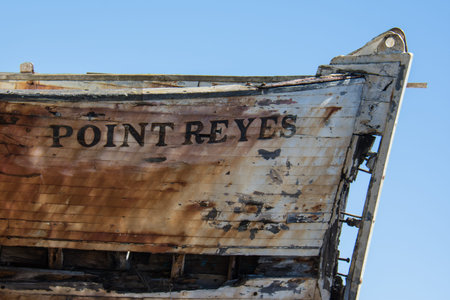 Detailed photo of Point Reyes Shipwreck sits aground in the Point Reyes National Seashore near...