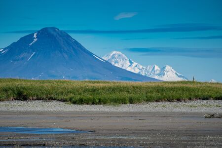 Active volcano on Katmai National Park in Alaskaの写真素材