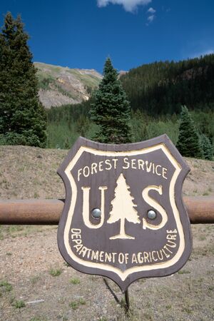 Emblem badge logo for the US Forest Service - Department of Agricultureの写真素材