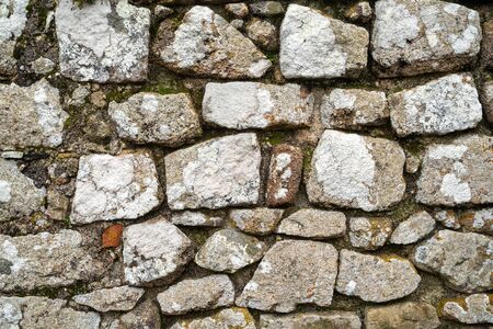 Close up of the stone rock walls of the Moorish Castle in Sintra, Portugal. Useful for backgroundsのeditorial素材