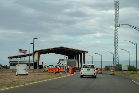 JULY 1 2018 - ALAMOGORDO, New Mexico: United States Border Patrol checkpoint station will inspect...