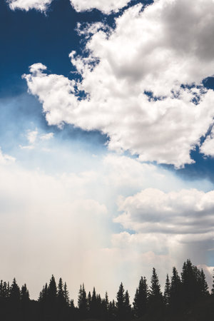 Hazy smoke from nearby wildfire lifts up into the air near Molas Pass in the Million Dollar Highway...