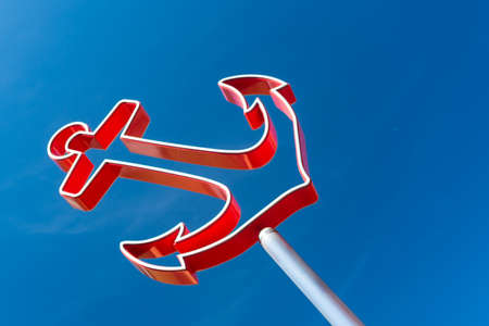 MAY 30 2016 - San Francisco CA: Sign for Anchorage Square against a blue sky in San Francisco's Fisherman's Wharf neighborhood.のeditorial素材