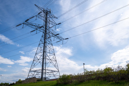 Large electric plyon tower. Taken in Maple Grove, Minnesota
